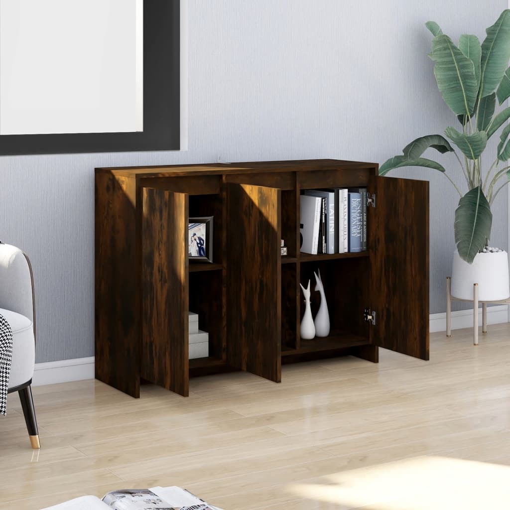 vidaXL Buffet chêne fumé 102x33x75 cm Bois d'ingénierie