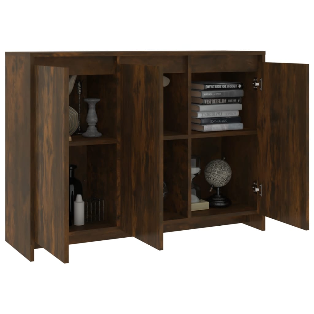 vidaXL Buffet chêne fumé 102x33x75 cm Bois d'ingénierie
