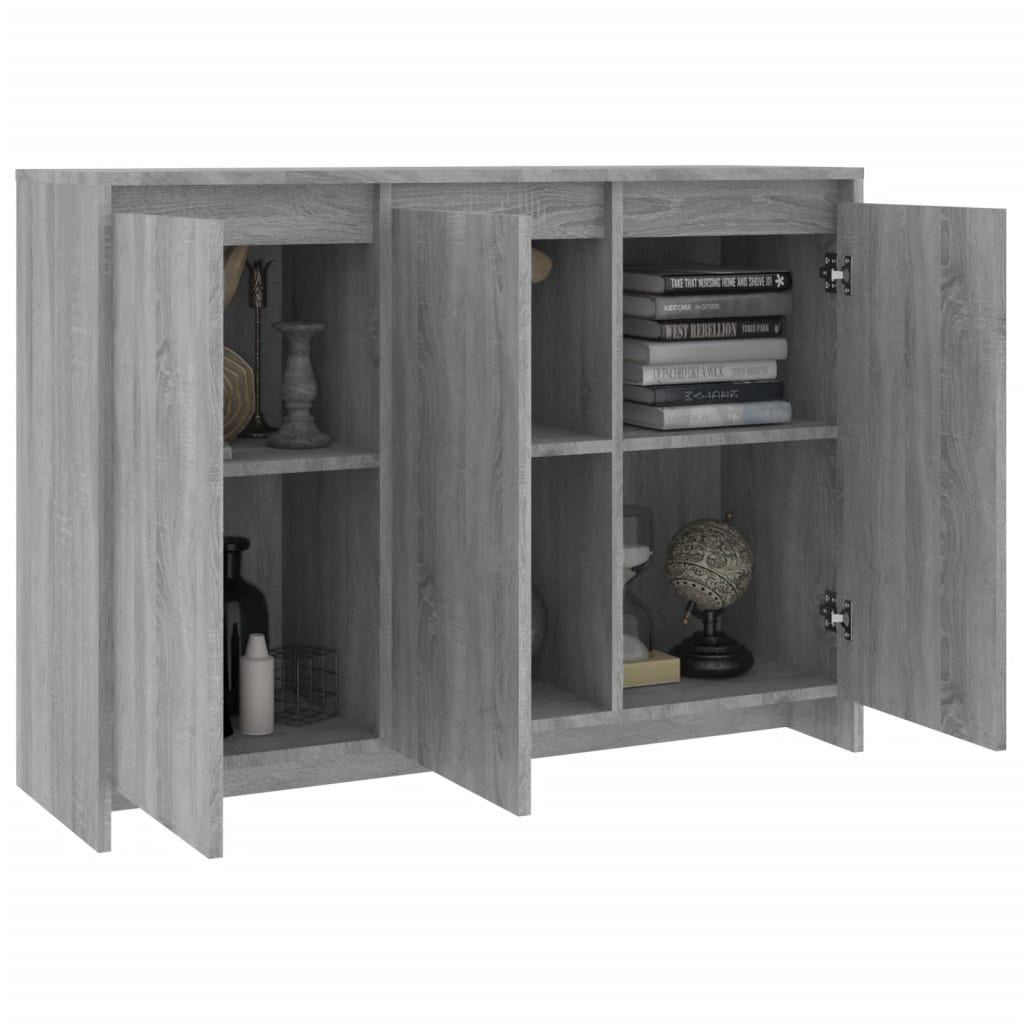 vidaXL Sideboard Grau Sonoma 102x33x75 cm Holzwerkstoff