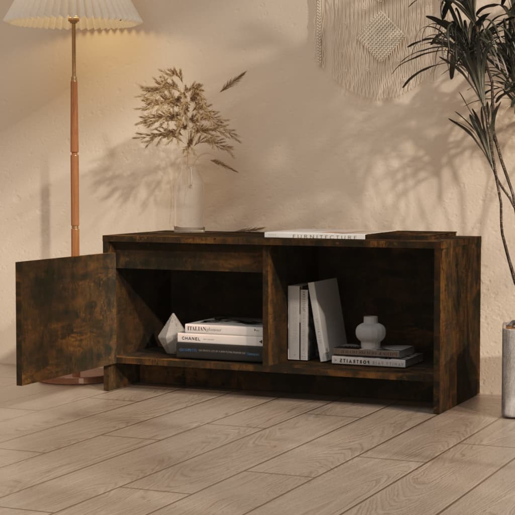 Meuble TV vidaXL chêne fumé 90x35x40 cm bois d'ingénierie
