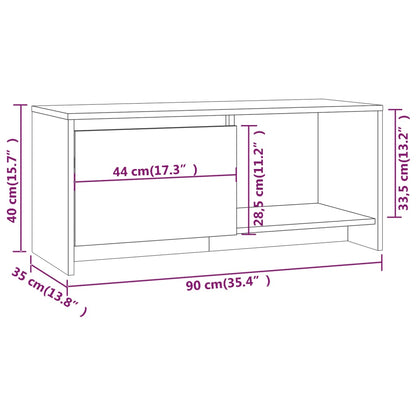 Meuble TV vidaXL chêne fumé 90x35x40 cm bois d'ingénierie