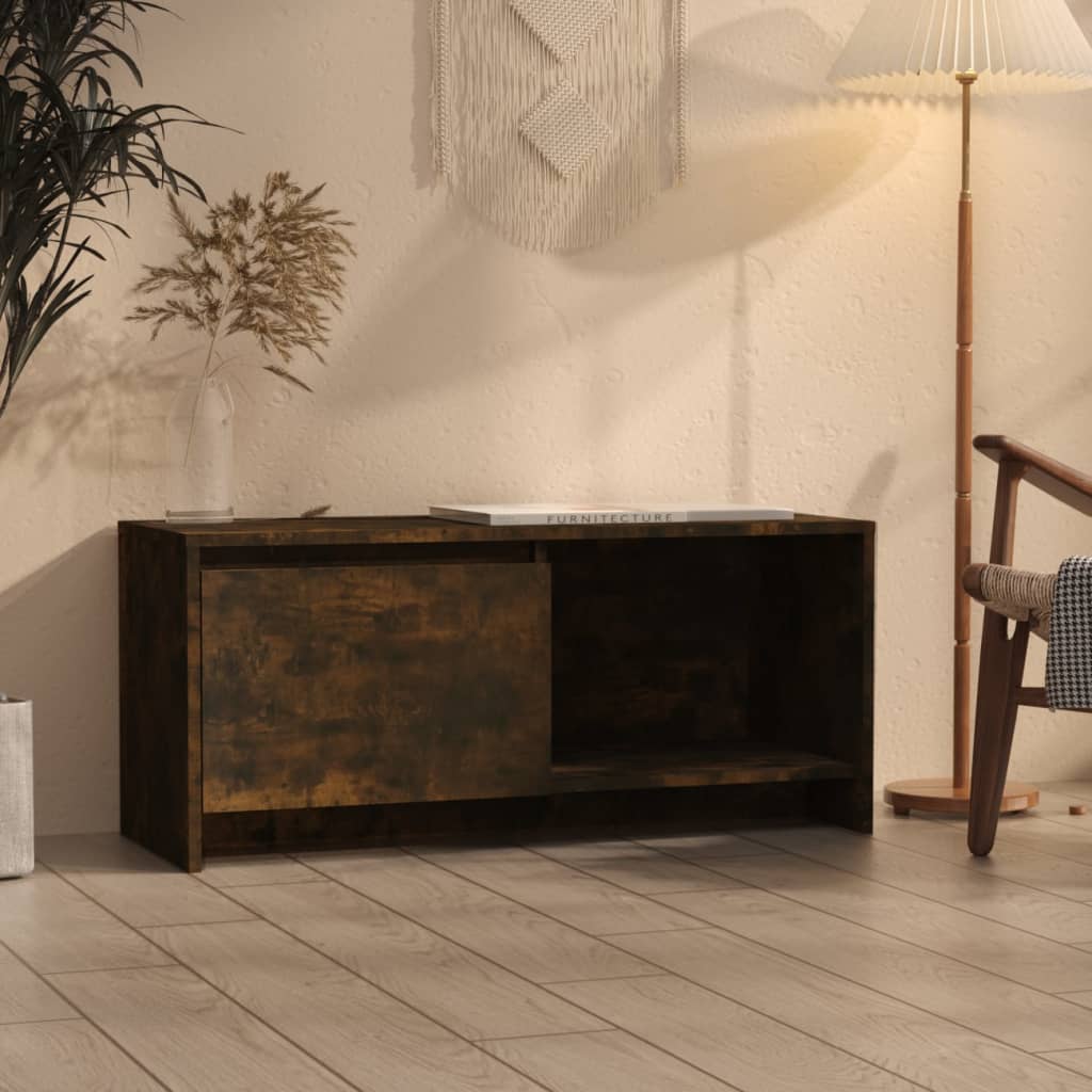 Meuble TV vidaXL chêne fumé 90x35x40 cm bois d'ingénierie
