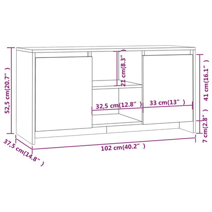 Meuble TV vidaXL gris Sonoma 102x37,5x52,5 cm bois d'ingénierie