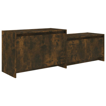 vidaXL Meuble TV chêne fumé 146,5x35x50 cm Aggloméré