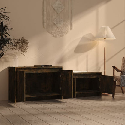 vidaXL Meuble TV chêne fumé 146,5x35x50 cm Aggloméré