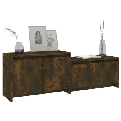 vidaXL Meuble TV chêne fumé 146,5x35x50 cm Aggloméré