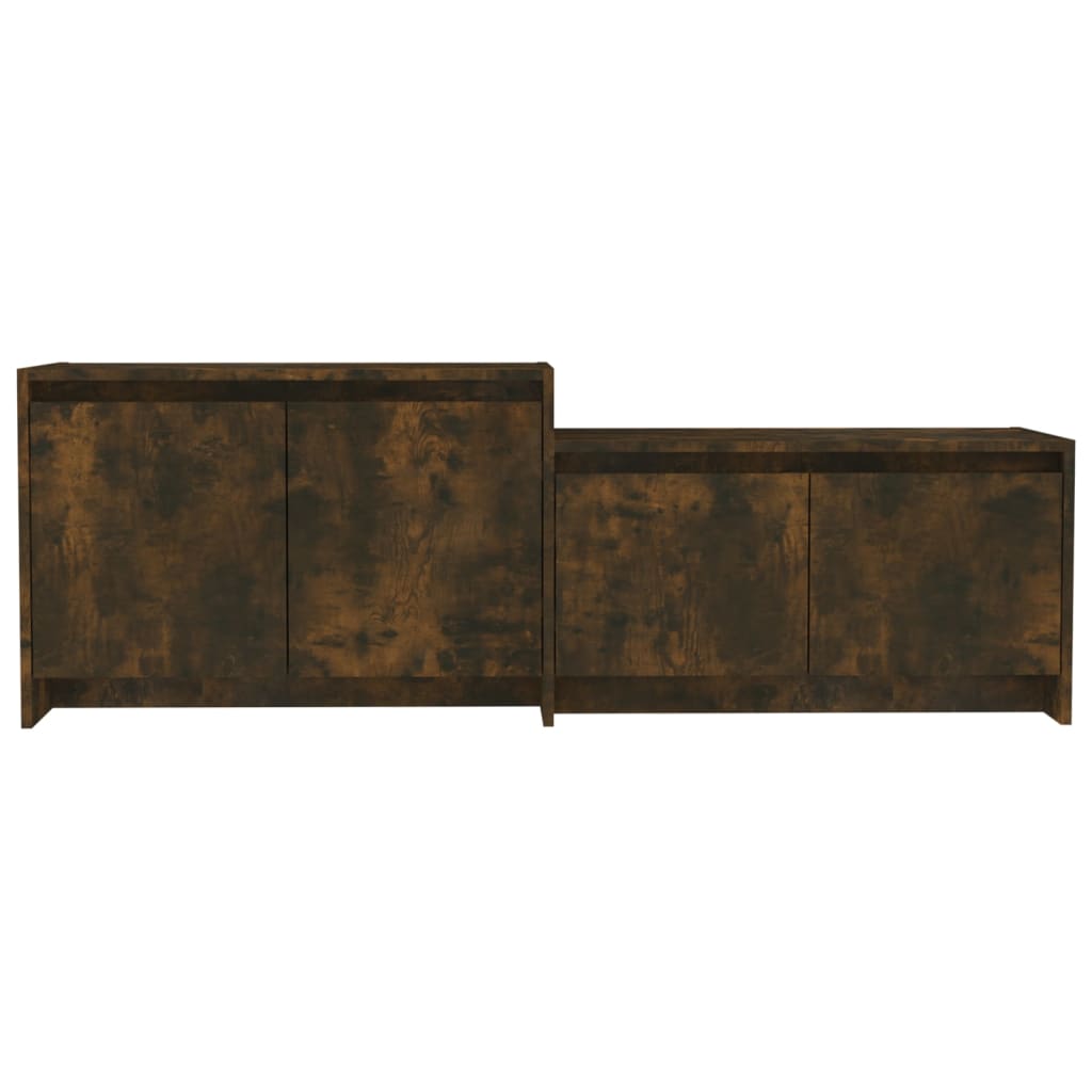 vidaXL Meuble TV chêne fumé 146,5x35x50 cm Aggloméré
