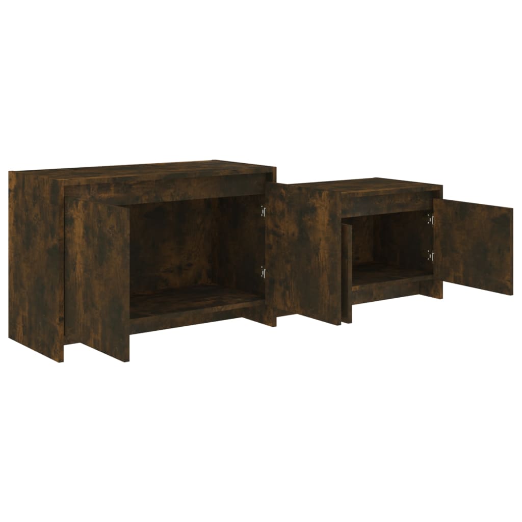 vidaXL Meuble TV chêne fumé 146,5x35x50 cm Aggloméré