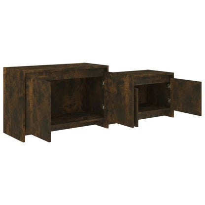 vidaXL Meuble TV chêne fumé 146,5x35x50 cm Aggloméré