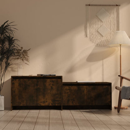 vidaXL Meuble TV chêne fumé 146,5x35x50 cm Aggloméré