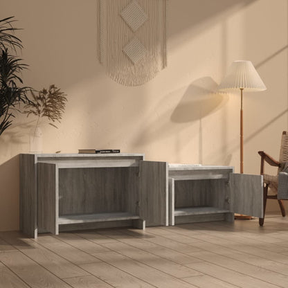 Meuble TV vidaXL Gris Sonoma 146,5x35x50 cm Bois d'ingénierie