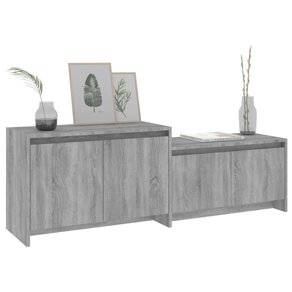 Meuble TV vidaXL Gris Sonoma 146,5x35x50 cm Bois d'ingénierie