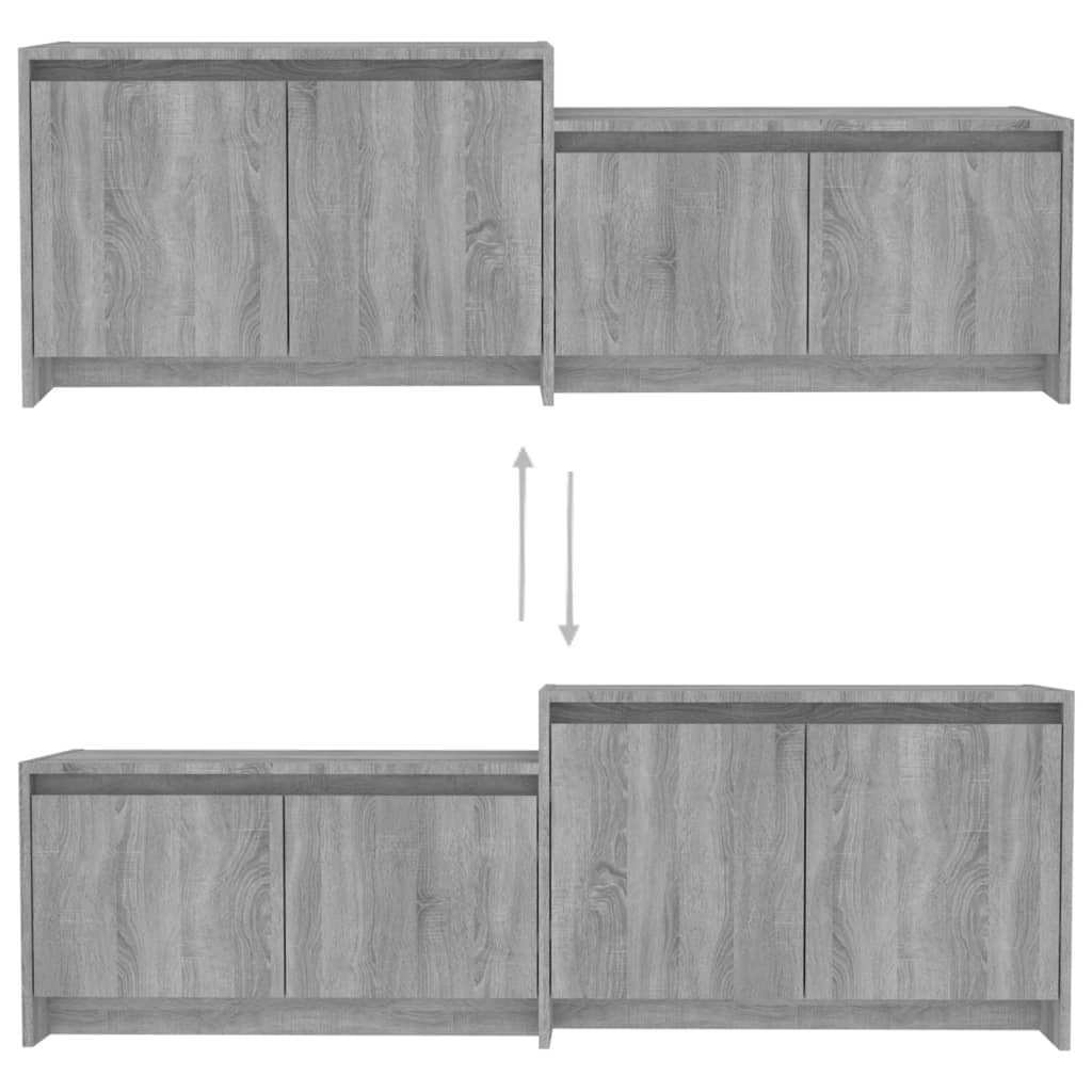 Meuble TV vidaXL Gris Sonoma 146,5x35x50 cm Bois d'ingénierie