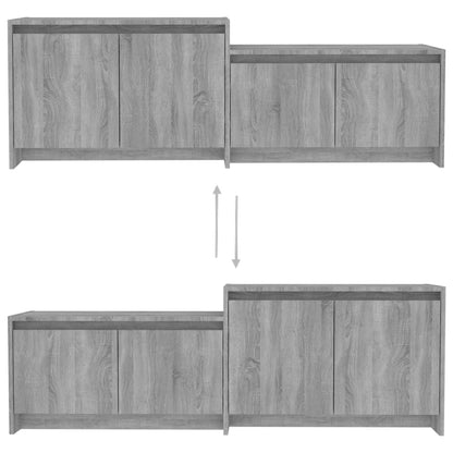 Meuble TV vidaXL Gris Sonoma 146,5x35x50 cm Bois d'ingénierie