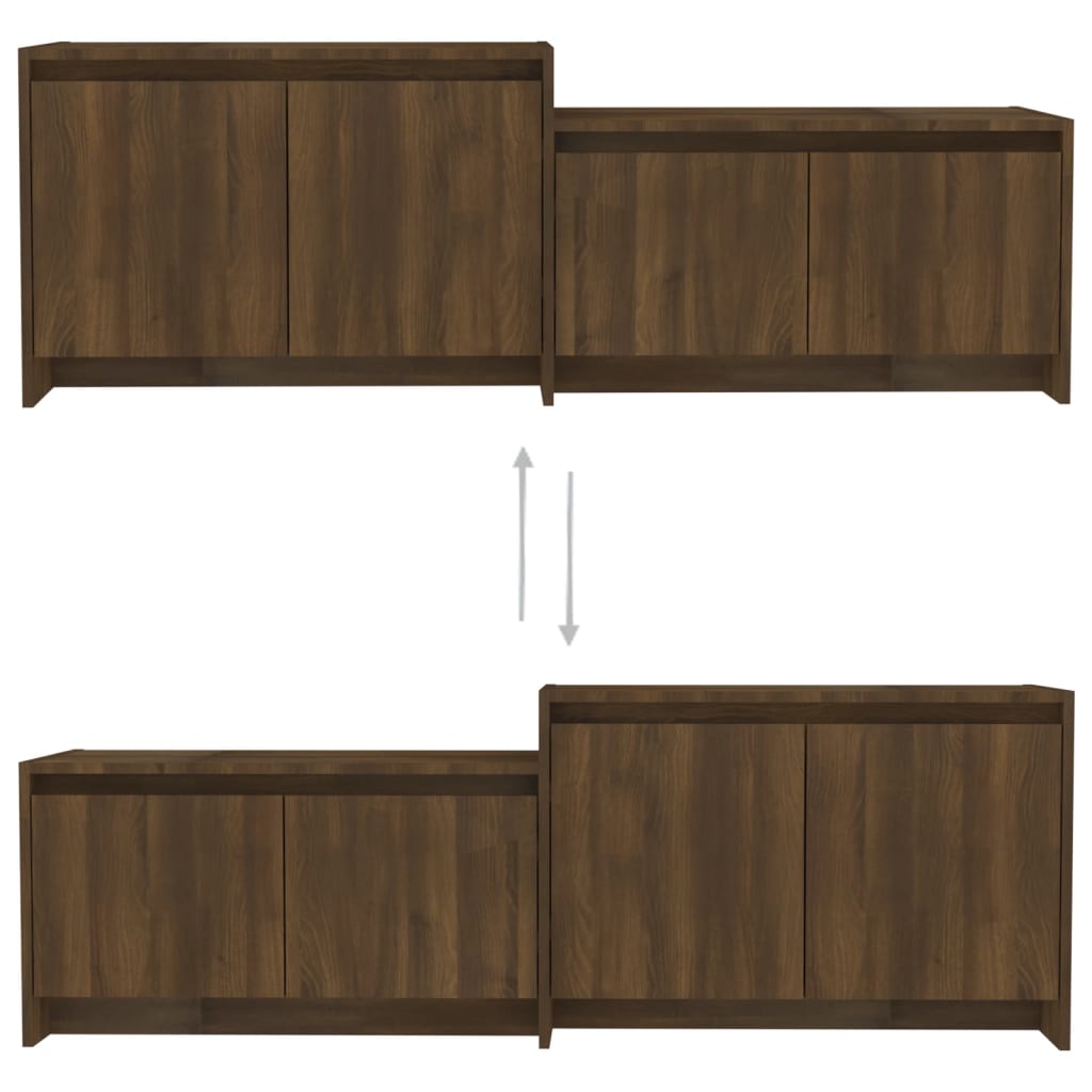 vidaXL TV-Schrank Braun Eichen-Optik 146,5x35x50 cm Holzwerkstoff
