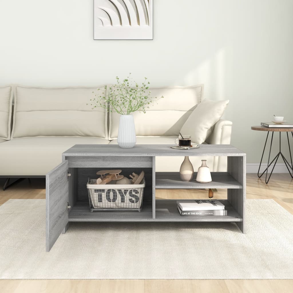 vidaXL Couchtisch Grau Sonoma 102x50x45 cm Holzwerkstoff
