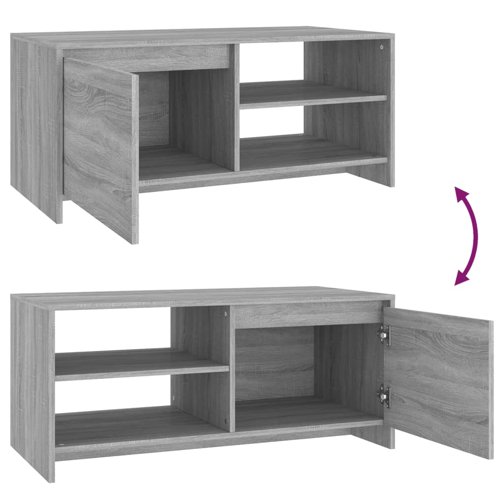 vidaXL Couchtisch Grau Sonoma 102x50x45 cm Holzwerkstoff