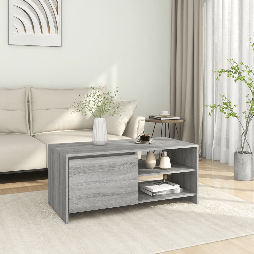 vidaXL Couchtisch Grau Sonoma 102x50x45 cm Holzwerkstoff
