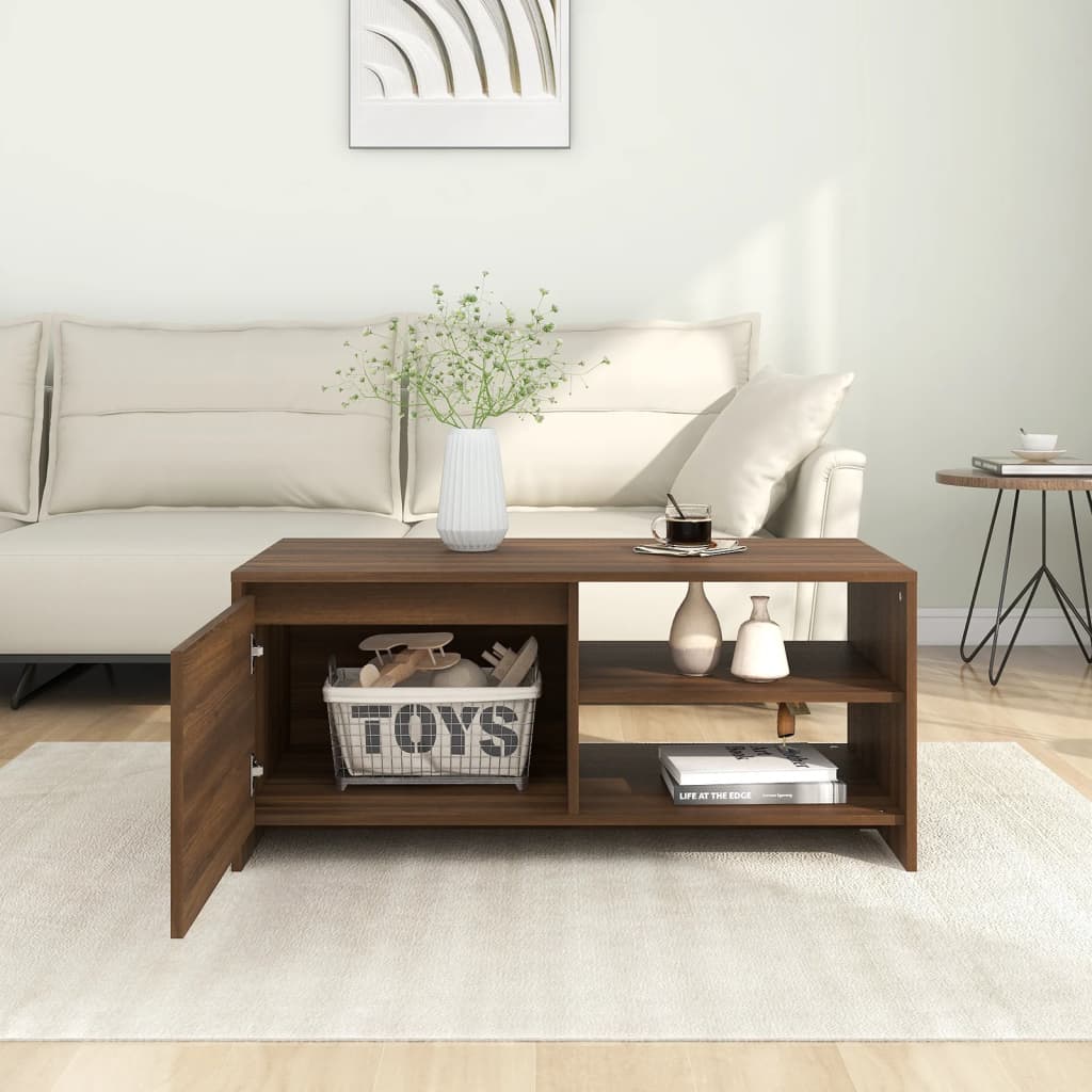 vidaXL Table basse marron aspect chêne 102x50x45 cm Aggloméré