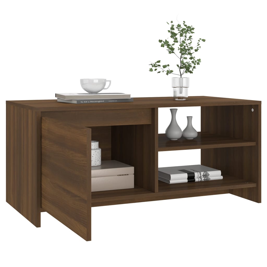 vidaXL Table basse marron aspect chêne 102x50x45 cm Aggloméré