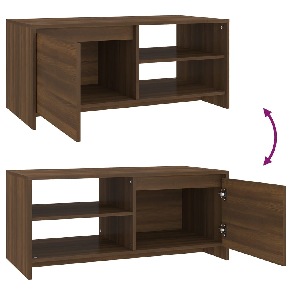 vidaXL Table basse marron aspect chêne 102x50x45 cm Aggloméré