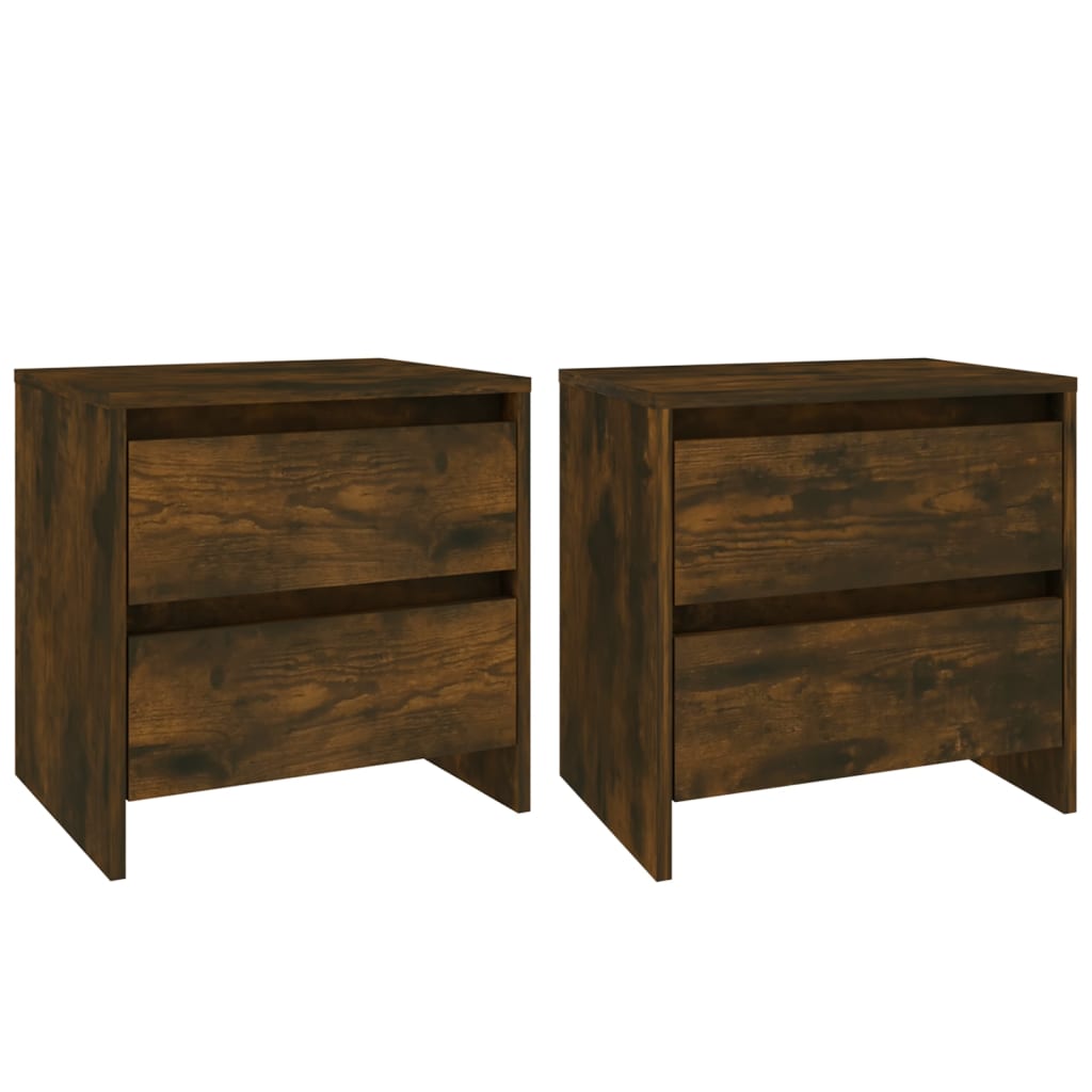 vidaXL Tables de chevet 2 pcs Chêne fumé 45x34,5x44,5 cm Bois d'ingénierie