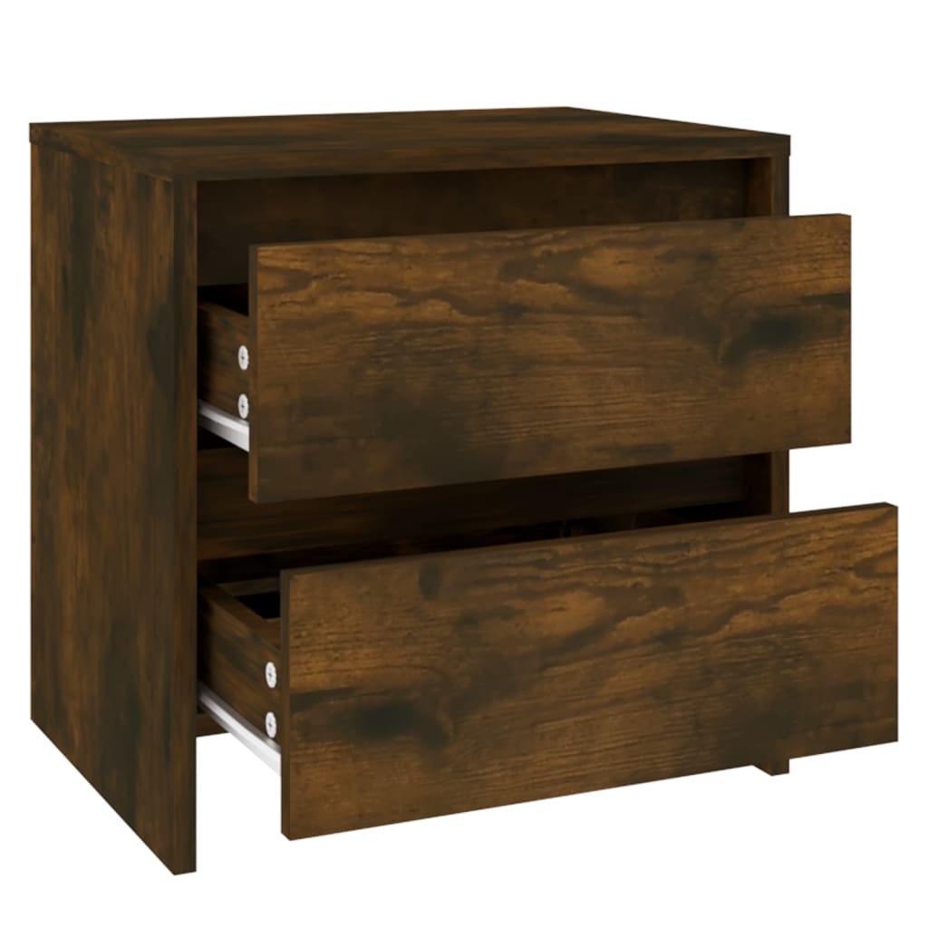 vidaXL Tables de chevet 2 pcs Chêne fumé 45x34,5x44,5 cm Bois d'ingénierie