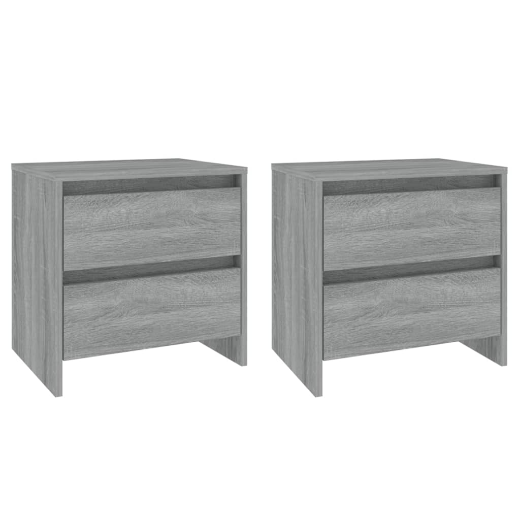 vidaXL Tables de chevet 2 pcs Gris Sonoma 45x34,5x44,5 cm Bois d'ingénierie