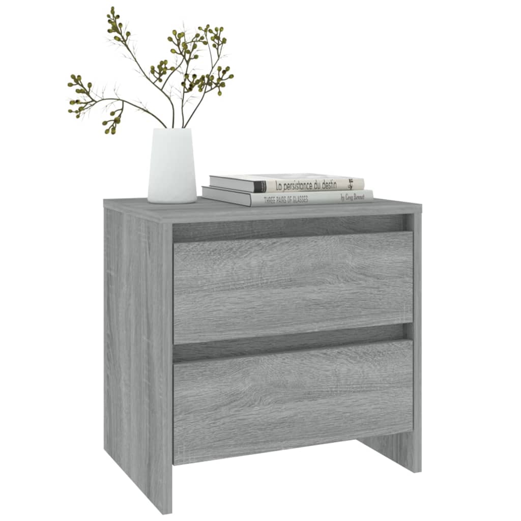 vidaXL Tables de chevet 2 pcs Gris Sonoma 45x34,5x44,5 cm Bois d'ingénierie
