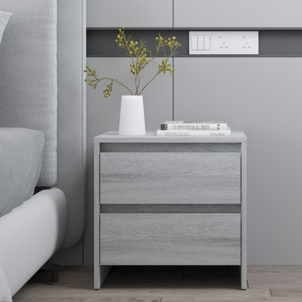 vidaXL Tables de chevet 2 pcs Gris Sonoma 45x34,5x44,5 cm Bois d'ingénierie