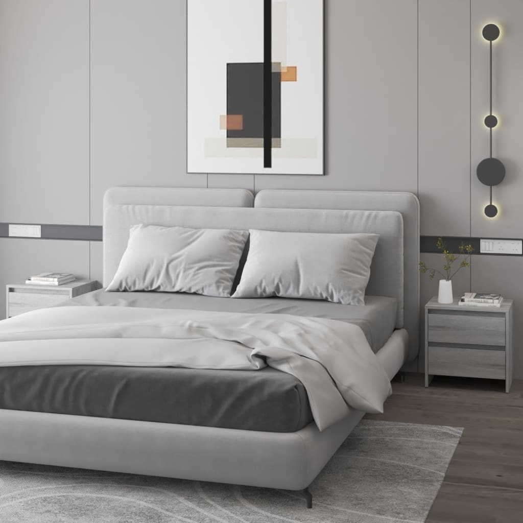 vidaXL Tables de chevet 2 pcs Gris Sonoma 45x34,5x44,5 cm Bois d'ingénierie