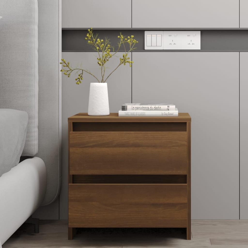 vidaXL Nachttische 2 Stk. Braun Eichen-Optik 45x34,5x44,5 cm