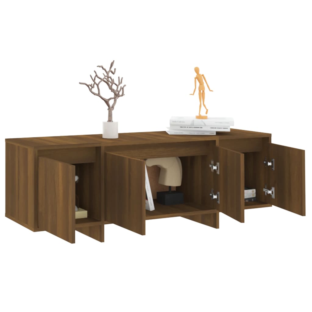 vidaXL Meuble TV marron aspect chêne 120x30x40,5 cm bois d'ingénierie