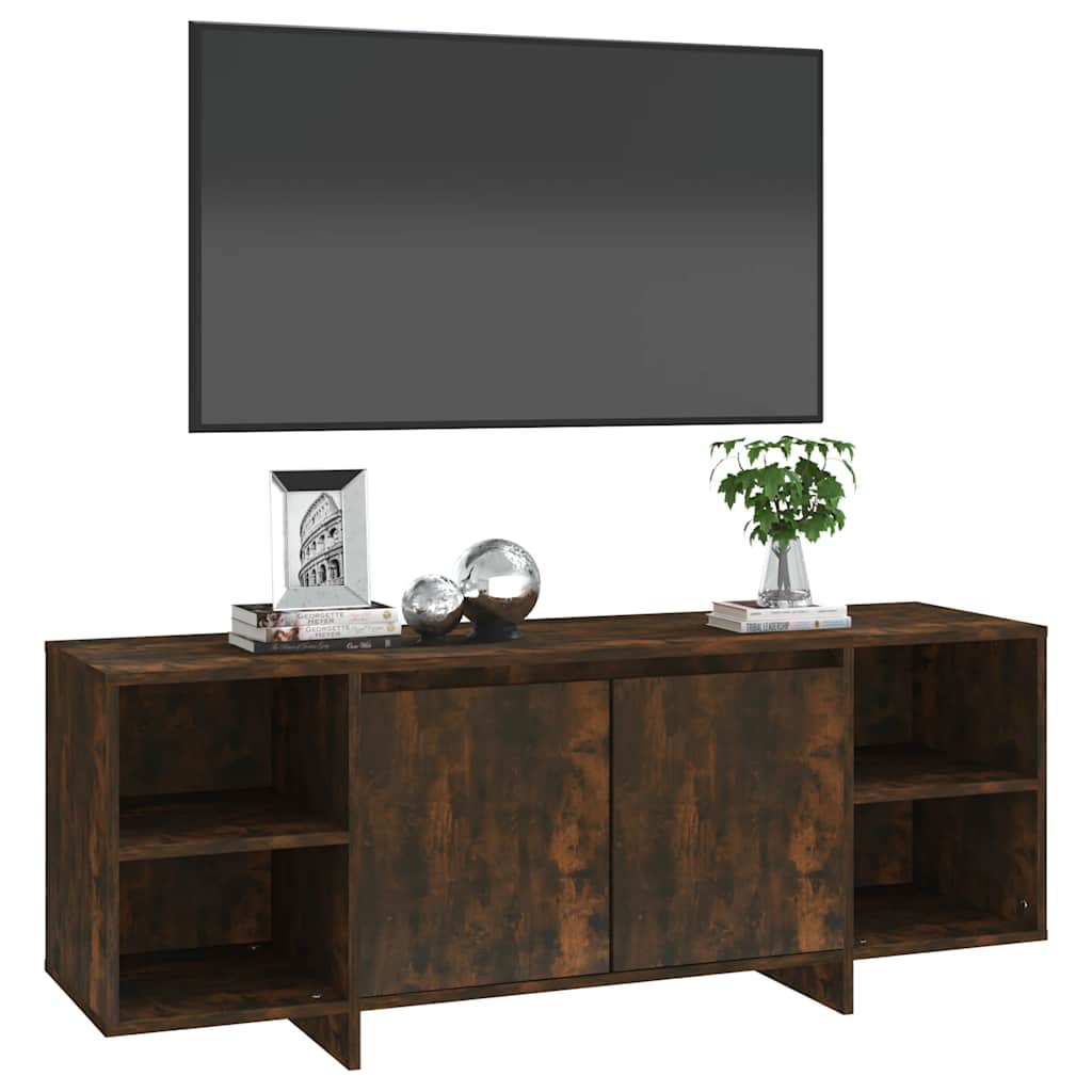 vidaXL Meuble TV chêne fumé 130x35x50 cm Aggloméré