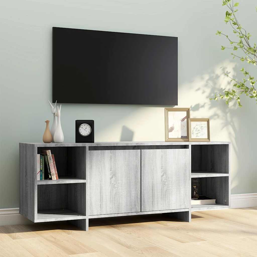 vidaXL Meuble TV Gris Sonoma 130x35x50 cm Aggloméré