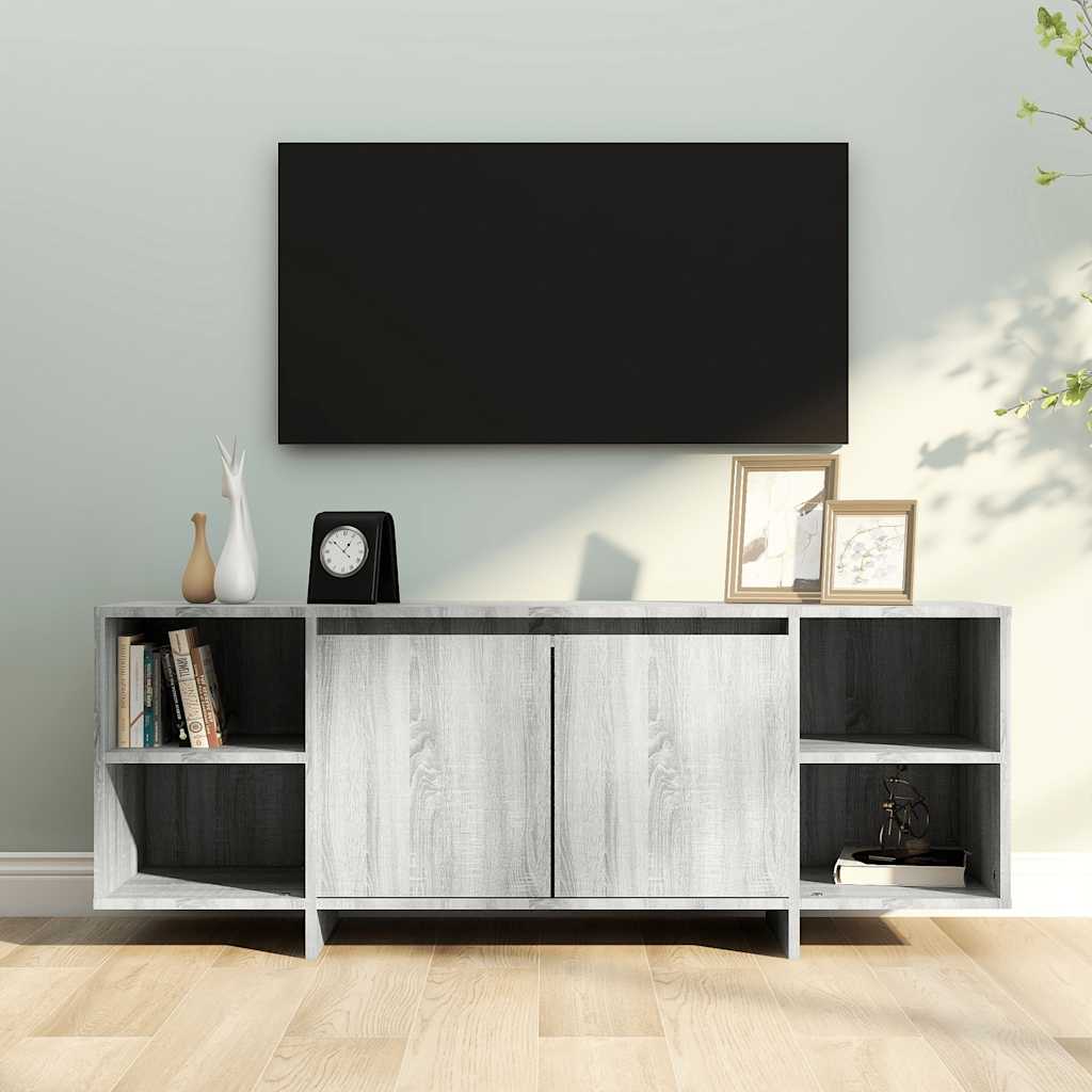 vidaXL Meuble TV Gris Sonoma 130x35x50 cm Aggloméré