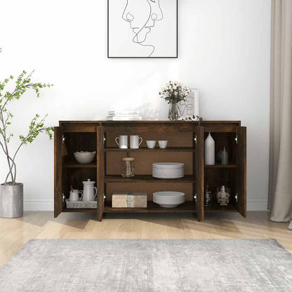 vidaXL Buffet chêne fumé 135x41x75 cm en bois d'ingénierie
