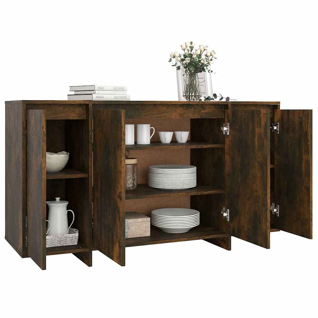 vidaXL Buffet chêne fumé 135x41x75 cm en bois d'ingénierie
