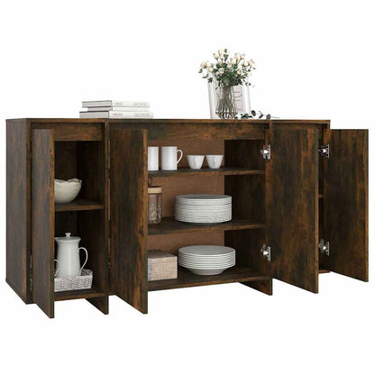 vidaXL Buffet chêne fumé 135x41x75 cm en bois d'ingénierie