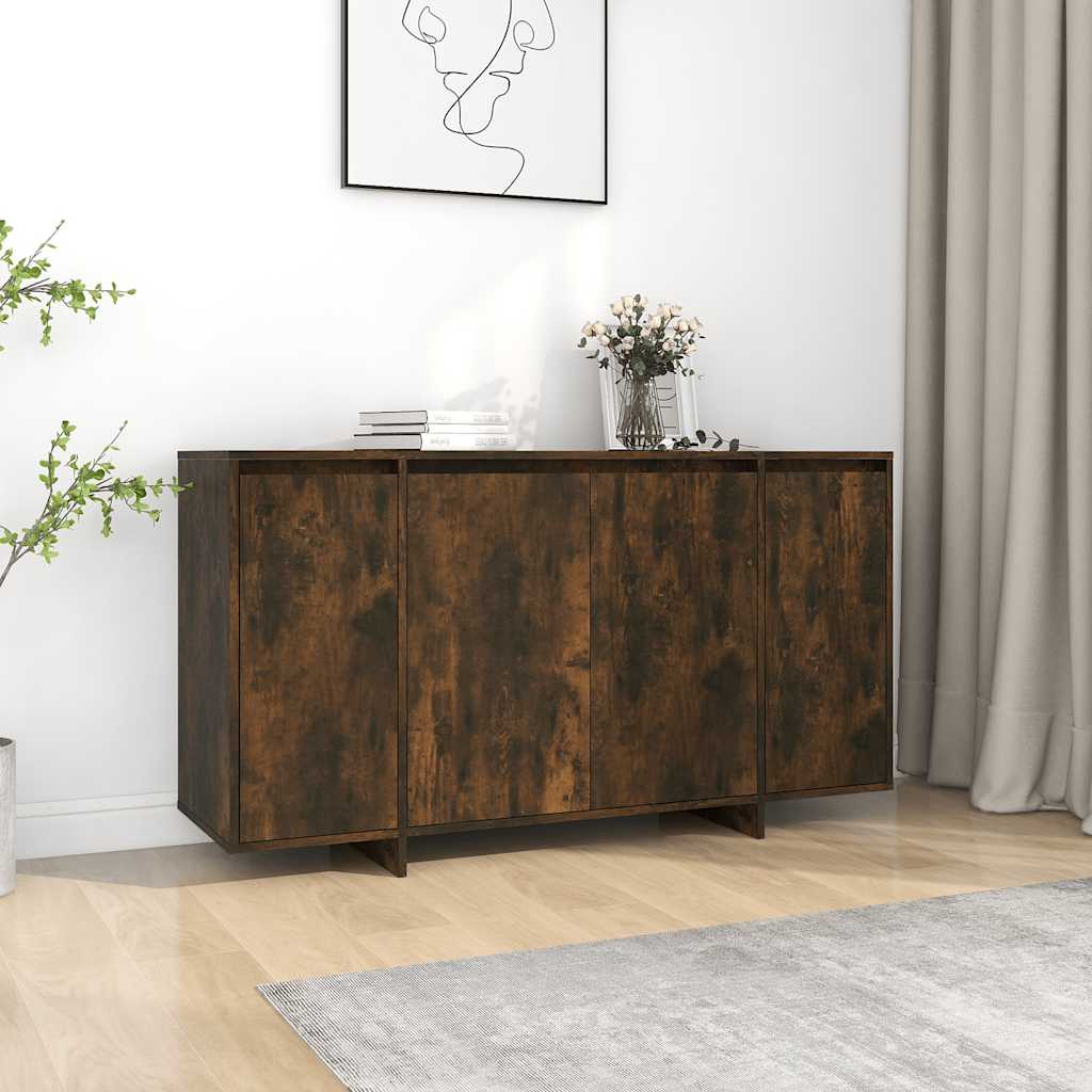 vidaXL Buffet chêne fumé 135x41x75 cm en bois d'ingénierie