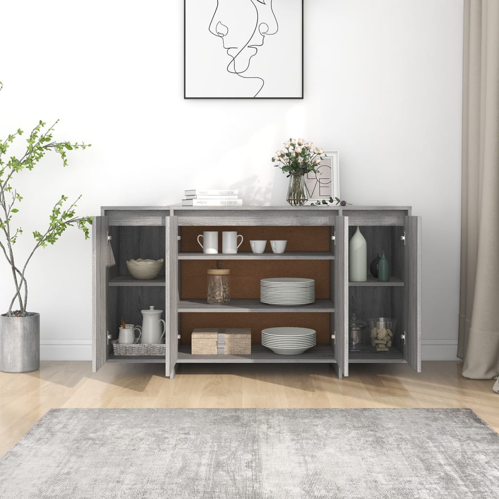 vidaXL Sideboard Grau Sonoma 135x41x75 cm Holzwerkstoff