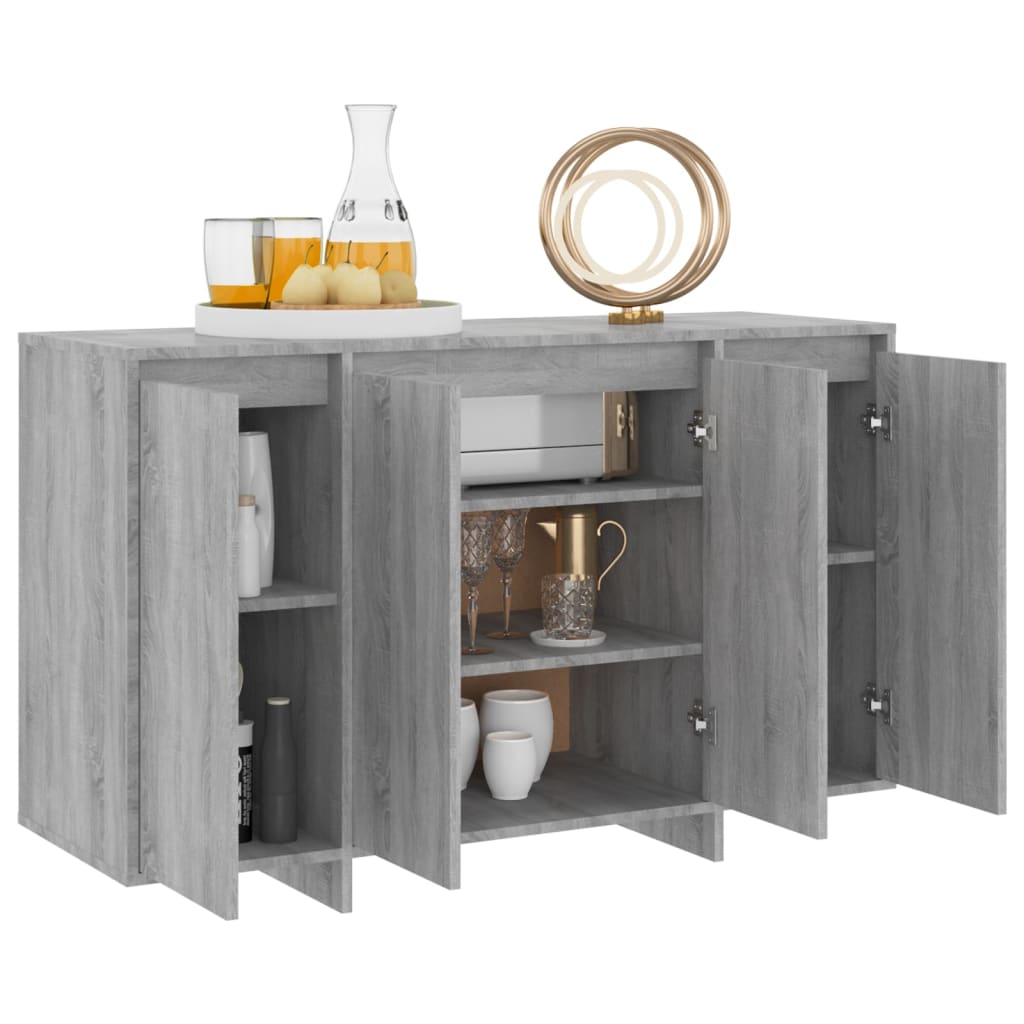 vidaXL Buffet gris et sonoma 120x41x75 cm en bois d'ingénierie