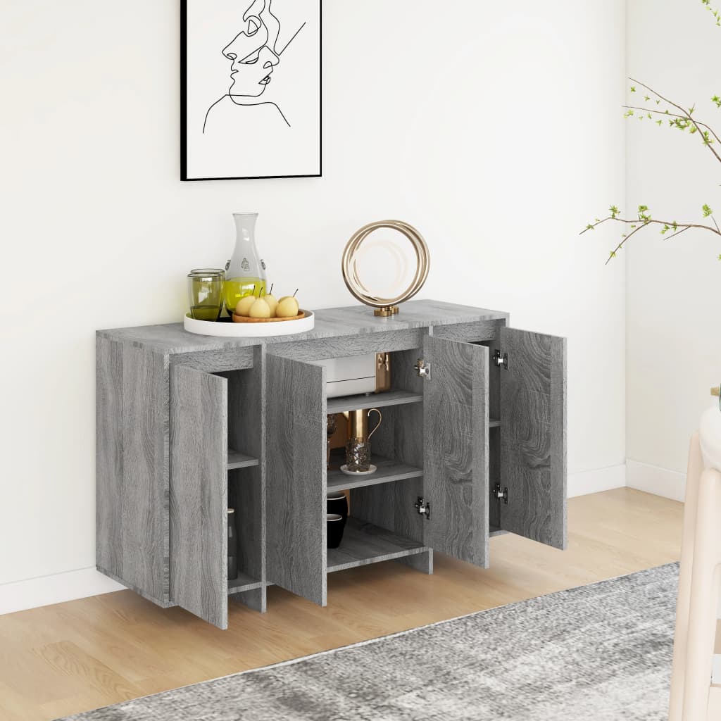 vidaXL Buffet gris et sonoma 120x41x75 cm en bois d'ingénierie
