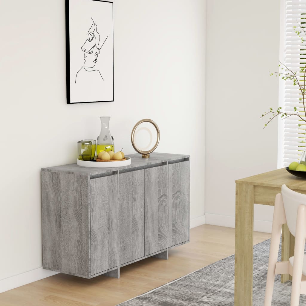 vidaXL Buffet gris et sonoma 120x41x75 cm en bois d'ingénierie