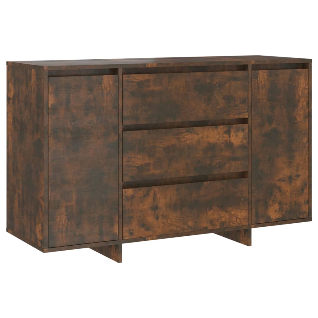 vidaXL Buffet à 3 tiroirs Chêne fumé 120x41x75 cm