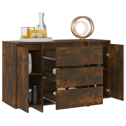 vidaXL Buffet à 3 tiroirs Chêne fumé 120x41x75 cm