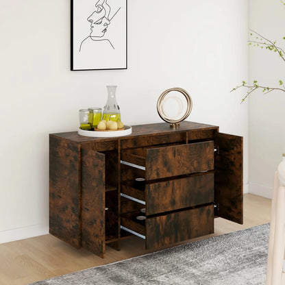 vidaXL Buffet à 3 tiroirs Chêne fumé 120x41x75 cm