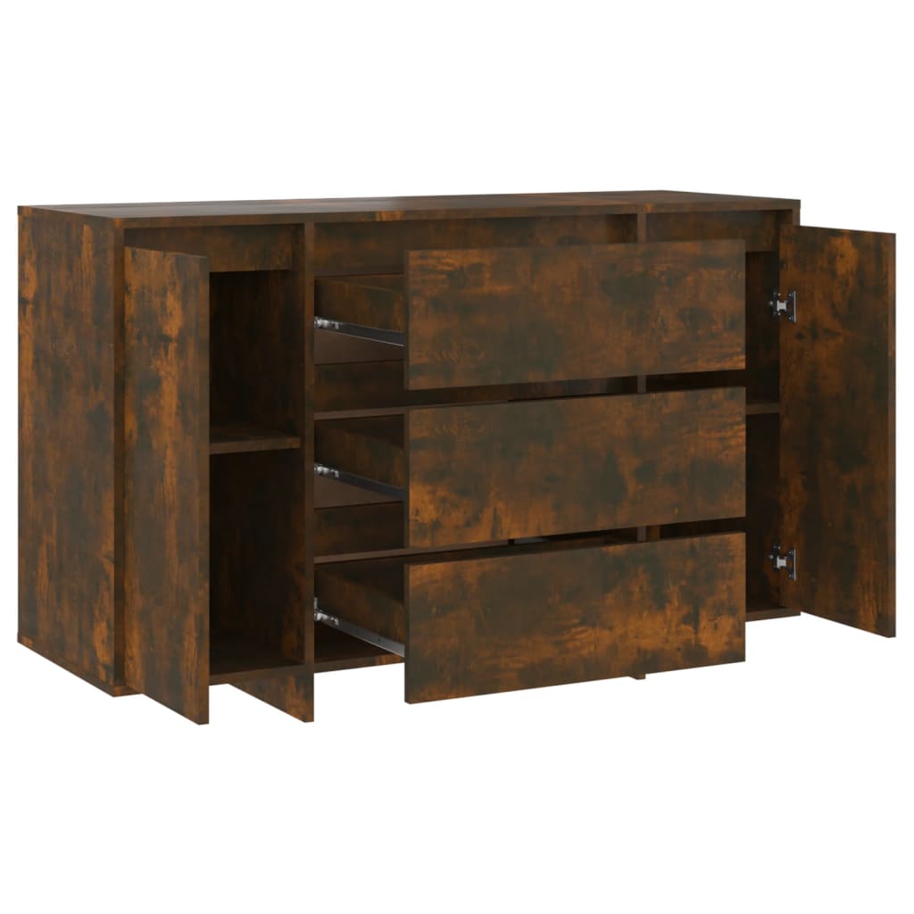 vidaXL Buffet à 3 tiroirs Chêne fumé 120x41x75 cm