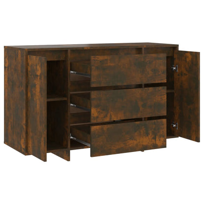 vidaXL Buffet à 3 tiroirs Chêne fumé 120x41x75 cm