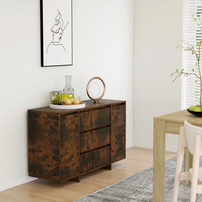 vidaXL Buffet à 3 tiroirs Chêne fumé 120x41x75 cm